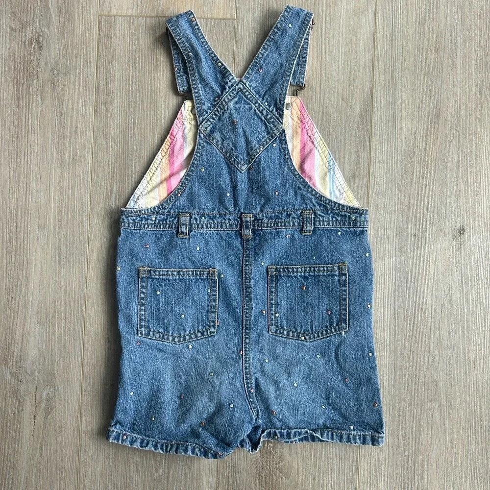 VTG‎ Gymboree 2002 Polka Dot  Denim Shortalls Girls Size XL (6yrs)